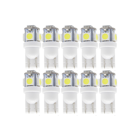 10x T10 W5W LED Signal Bulb Car Interior Dome Reading Light 12V Auto Trunk Door Side License Plate Luggage Lamp 5050 5SMD White ► Photo 1/6
