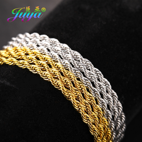 Juya DIY Gold/Steel Color Lobster Clasp Stainless Steel Chains Accessories For Handmade Punk Big Pendant Necklace Making ► Photo 1/6