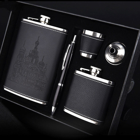 9oz High Quality Stainless Steel 304 Hip Flask Set Whiskey Wine Flagon Alcohol Drink Bottle Travel Drinkware For Gifts ► Photo 1/6