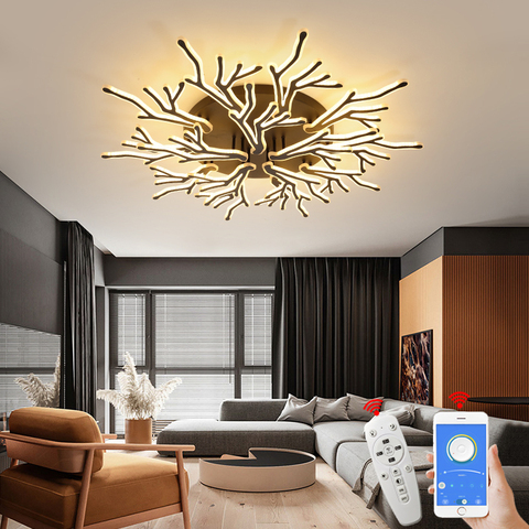 NEO Gleam Hot APP White/Black Finish Modern Led Ceiling Lights For Living Room Master Bedroom Fixtures AC85-265V Ceiling Lamp ► Photo 1/6