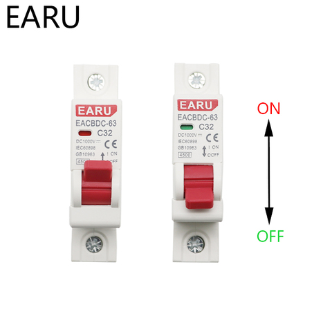 1pc DC 1000V 1P Solar Mini Circuit Breaker Overload Protection Switch 6A 10A 16A 20A 25A 32A 40A 50A 63A MCB for Photovoltaic PV ► Photo 1/6