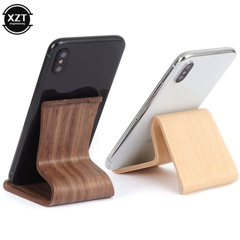 Desktop Tablet Holder Table Cell Support Desk Universal Mobile Phone Holder Wooden Walnut Birch Stand for iPhone 11 iPad ► Photo 1/6