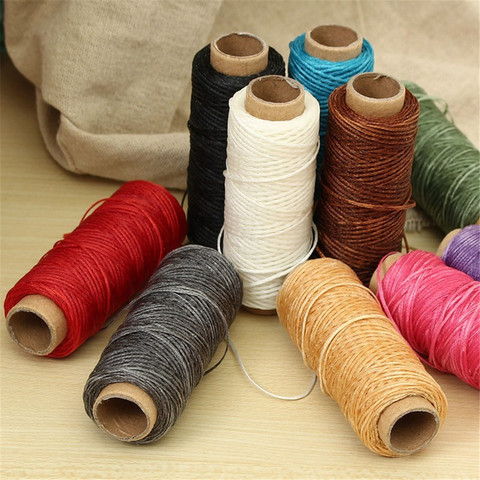 150D(1mm) 30m/roll Cotton Cord String Strap Hand Stitching Thread Waxed Thread for Leather Handicraft Tool Material Accessories ► Photo 1/6