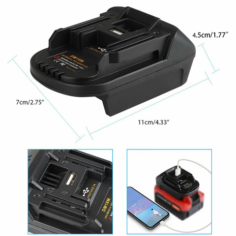 Adapter Converter for Milwaukee M18 or DEWALT 20V Li-ion Battery to Makita 18V ► Photo 1/5