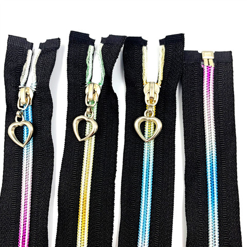 5pcs (50cm-90cm) 5# Bulk Nylon Zipper Colorful Tooth Gradient Zippers for Sewing ► Photo 1/1