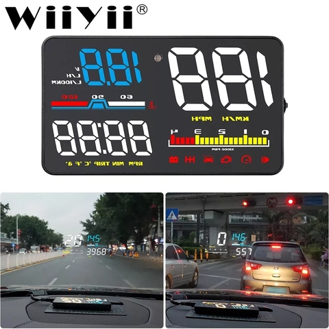 New D5000 HUD Head Up display Auto HUD OBD2 Car Speed Projector KMH MPH Speedometer Car Detector Oil Consumption Alarm ► Photo 1/6