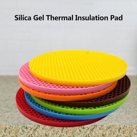 Multi-use Round Silicone Non-slip Heat Resistant Mat Hang Tableware Coaster Cushion Placemat Pot Holder ► Photo 1/6