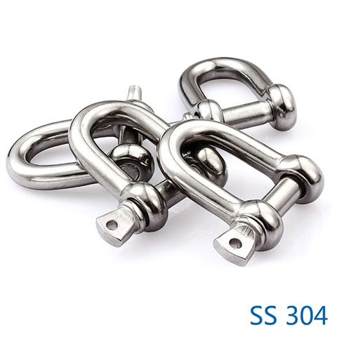 1-10pcs/Lot Stainless Steel U-Bolts D-Shaped Cufflinks Shackle M4/M5/M6/M8/M10/M12/M16/M20 Type U Sling Screw Rope Screw Hook ► Photo 1/6