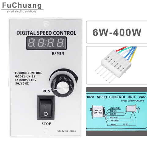 400W AC 220V Motor Speed Pinpoint Regulator Controller 300W 250W 200W 180W 160W 150W 120W Forward & Backward 50/60hz ► Photo 1/6