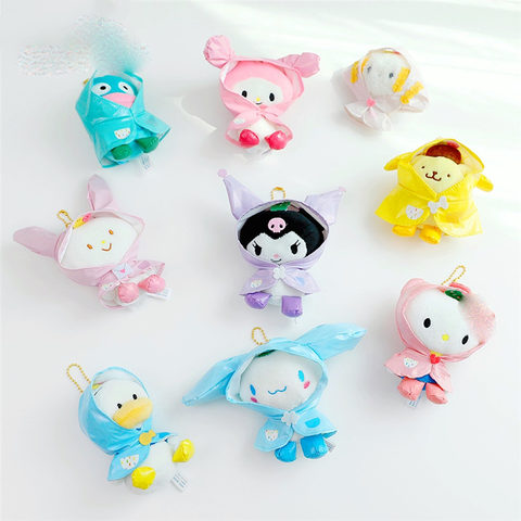 Sanrio Cinnamoroll Keychain Plush Toys 10cm Kuromi My Melody Cat