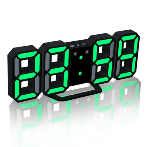 3D LED Digital Clock Glowing Night Mode Brightness Adjustable Electronic Table Clock 24/12 Hour Display Alarm Clock Wall Hanging ► Photo 1/6