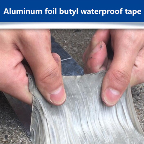 Wonderlife Aluminum Foil Butyl Rubber Tape Self Adhesive High temperature resistance Waterproof for Roof Pipe Repair Stop ► Photo 1/4