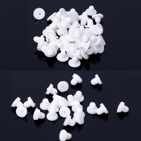 100PCS Anti-Pain Earring Back Pads Silicone Cushion for Clip on Earrings White ► Photo 1/6