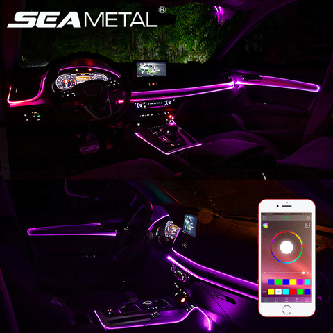 Led Ambient Light Car Atmosphere Lamp El Wire Strip Light RGB Colorful APP  Control Car Interior Light With 12V Cigerette Lighter - Price history &  Review, AliExpress Seller - BLALION Store