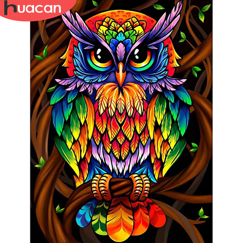 HUACAN Owl Diamond Painting Full Square Embroidery Animals Pictures With Rhinestones Kit Home Decoration ► Photo 1/6