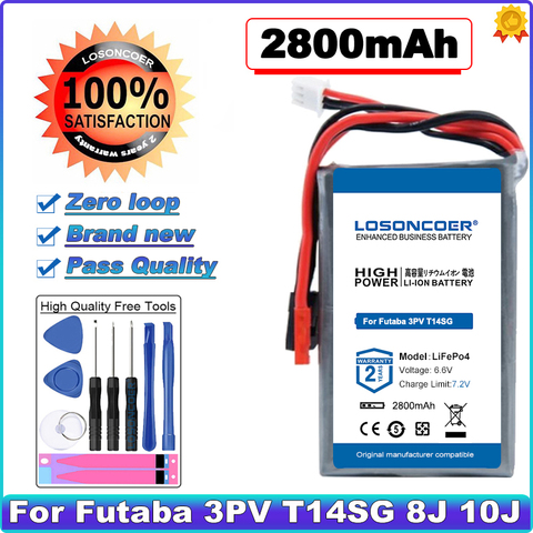 2800mAh 2S1P 6.6V 20C LiFePo4 Transmitter Battery LiFe Battery for Futaba 3PV T14SG 8J 10J 4PK 4PX 4PV 4PM 7PX 4PLS 16SZ ► Photo 1/6