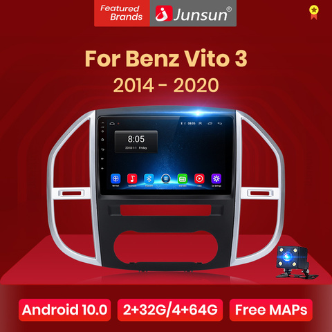 Junsun V1 Android 10.0 DSP CarPlay Car Radio Multimedia Video Player Auto GPS For Mercedes Benz Vito 3 2014 - 2022 2 din dvd ► Photo 1/6
