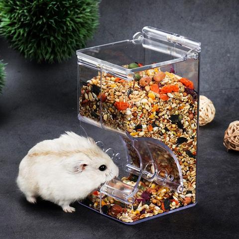 Hamster Rabbit Food Dispenser Feeder Plastic Clear Automatic Pet Feeder For Hamster Guinea Pigs Food Bowl Container ► Photo 1/6
