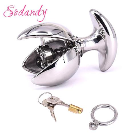 Stainless Steel Locking Anal Anchor Adjustable Butt Plugs Metal Anal Sex Toys for Women and Men ► Photo 1/6