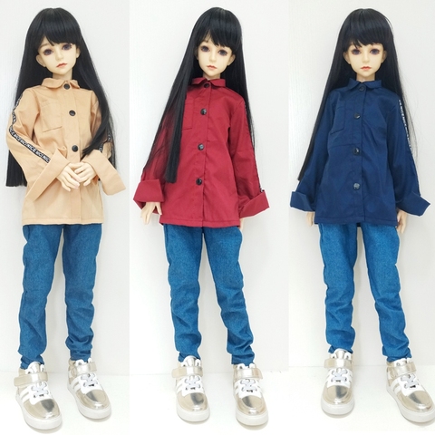 1/3 1/4 1/6 BJD Clothes For Dolls Fashion Casual Button Shirt Doll Clothes Simple Cool Long Shirt Doll Accessories Toys For Girl ► Photo 1/6