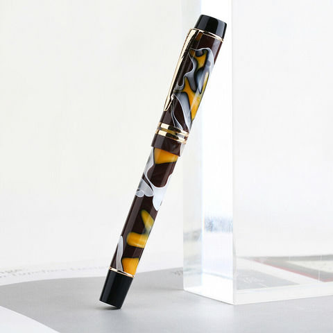 Moonman M600S Celluloid Amber Fountain Pen MOONMAN F Nib with Converter Excellent Quality Office Business Writing Gift Ink Pen ► Photo 1/1