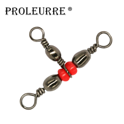 10pcs/lot Fishing Snap Swivel 3 Way Barrel Swivel Ring Fishhook Lure Line Connector With Beads Swivels Bearing Fishing Accessory ► Photo 1/4