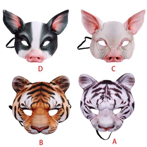 Halloween 3D Tiger Pig Animal Half Face Mask Masquerade Party Cosplay Costume M89E ► Photo 1/6