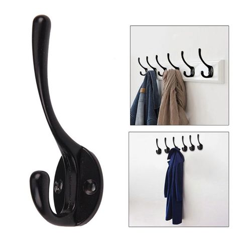 9 Pack Coat Hooks Wall HooksHeavy Duty Wall Mounted for Hat Hardware Dual Prong Retro Coat Hanger with 20 Screws（Black/Gold） ► Photo 1/5