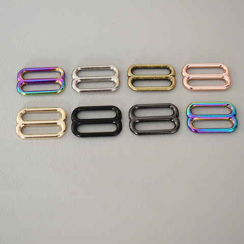1Pcs Adjuster Slider for 25mm Webbing golden Metal Slider Adjustable Buckle Loops DIY D Gog Collar Straps Bags Belts Accessories ► Photo 1/6