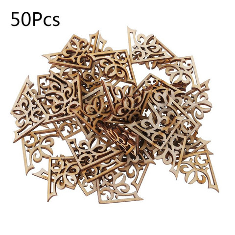 50 pcs 28*28 mm Wooden Ornament Book Corner Protector DIY Crafts  Scrapbook Album Corner Wood Slices Home Decoration Box Book ► Photo 1/6