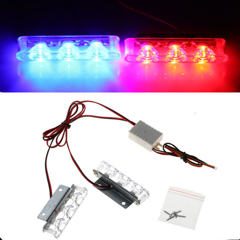 Police Led Light Strobe Warning Light Strobe Lights Flash Signal Emergency Fireman Red Blue Auto Flash 2X3LED Truck Stroboscope ► Photo 1/6