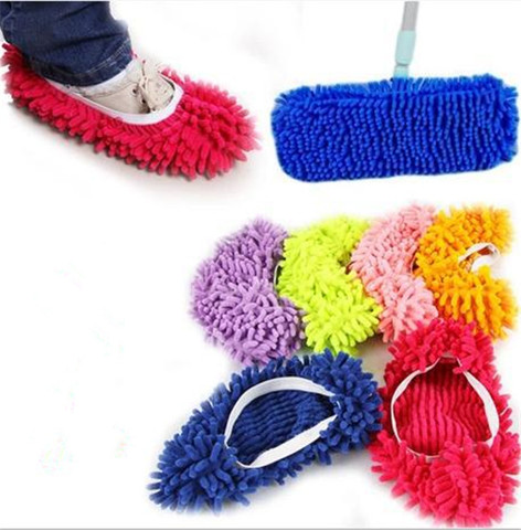 1 Piece Microfiber Mop Floor Cleaning Lazy Fuzzy Slippers House Home Flooring Tools Shoes Bathroom Kitchen Cleaner ► Photo 1/4