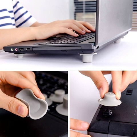 4pcs/lot Laptop Cooling Holder Desk Computer Base Rack Pad PVC Office Table Accessories Cooling Air Exhaust Base Bracket ► Photo 1/6