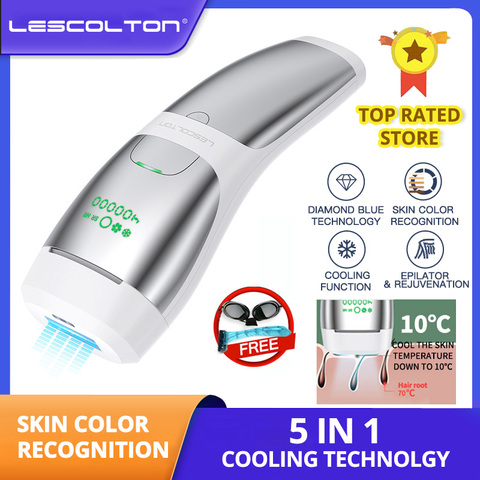 Lescolton 5in1 Sapphire IPL Hair Removal Laser Epilator Skin Color Recognition Permanent Bikini Trimmer Electric Depilador ► Photo 1/6