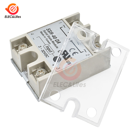 2Pcs Solid State Relay SSR Plastic Cover DC Control Single Phase Solid State Relay Safe Shell Case Box Front Cover ► Photo 1/6