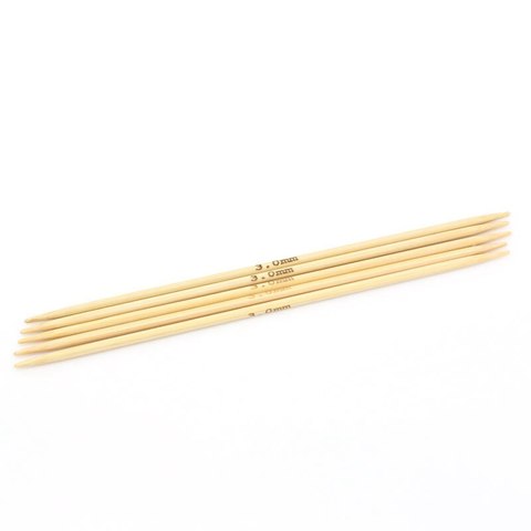 Bamboo Knitting Needles Natural Hand Sewing Smooth Crochet Hook Double Pointed DIY Accessories (UK X/3.0mm) 15cm Long, 5PCs/Set ► Photo 1/3