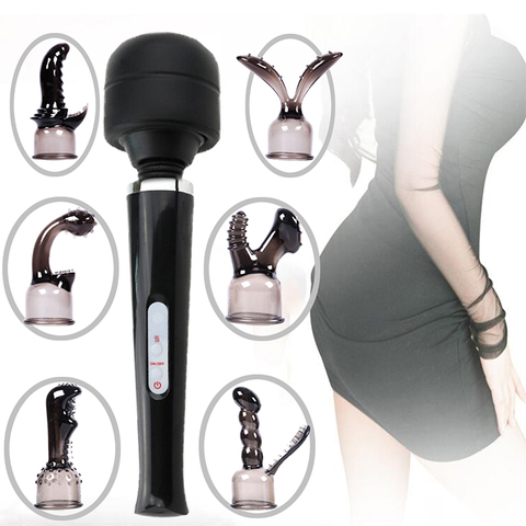 Huge Magic Wand Vibrators for women USB Charge Female G Spot Massager Clitoris Stimulator   Vibrator Head Accessories  TPR ► Photo 1/6