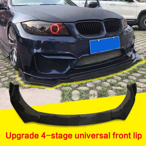 3 Piece Universal Car Front Lip Chin Bumper Splitter Diffuser Spoiler Body  Kits For Honda For Audi For Benz For BMW For Subaru