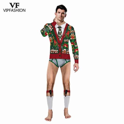 VIP FASHION New Year Fancy Dress Christmas Costume Sexy Rompers for Woman and Man Christmas Family Party Cosplay ► Photo 1/5