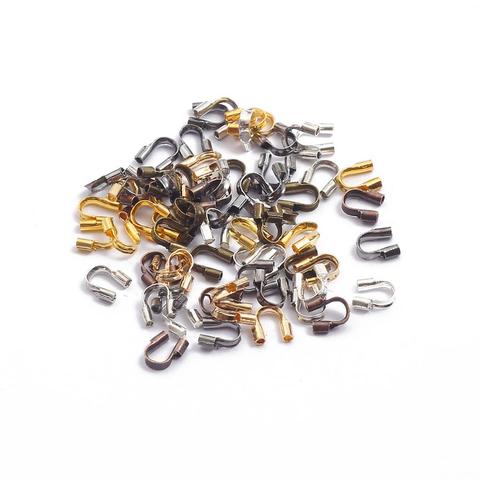 Wire Protectors Wire Guard Guardian Protectors loops U Shape Accessories Clasps Connector For Jewelry Making 100pcs/lot 4x4mm ► Photo 1/6