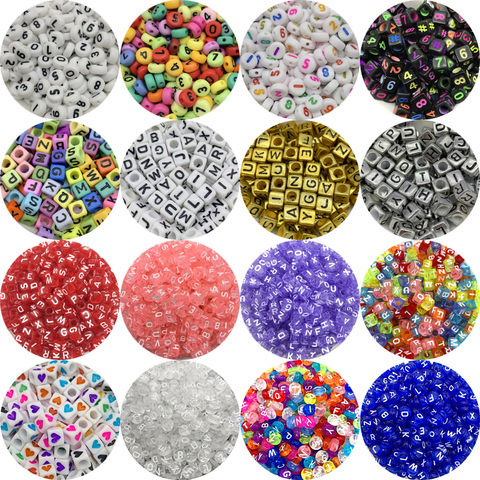 100pcs Mixed Acrylic Letter Beads Alphabet Digital Loose Spacer Beads For Jewelry Making DIY Handmade Bracelet Necklace ► Photo 1/6