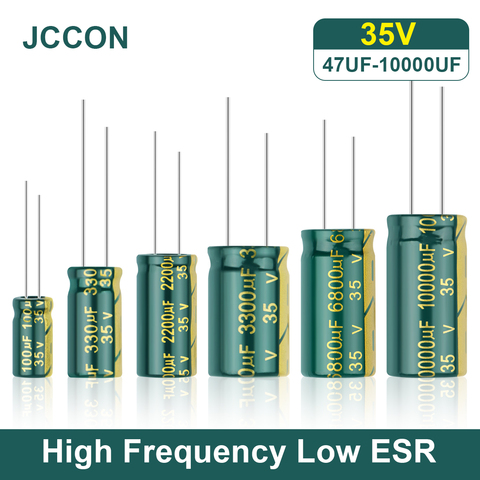 JCCON Aluminum Capacitor High Frequency Low ESR 35V 47UF 100UF 220UF 330UF 470UF 380UF 1000UF 2200UF Resistance Supercapacitor ► Photo 1/6