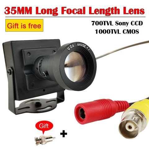 35mm Long Focal Length Lens 700TVL Sony CCD Camera 1000TVL CCTV Security Box Color Mini Camera +RCA Adapter Car Overtaking Camer ► Photo 1/3