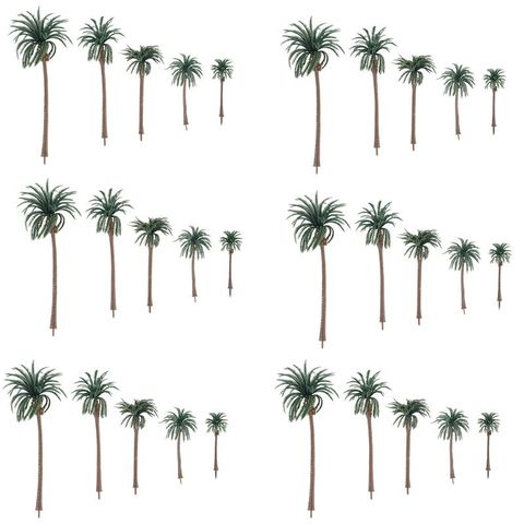 30pcs Artificial Coconut Palm Trees Scenery Model Miniature Architecture Trees ► Photo 1/6