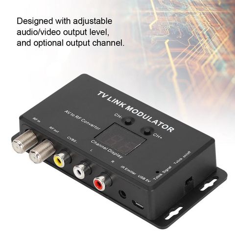 TM70 UHF TV LINK Modulator AV to RF Converter IR Extender 21 Channel Display PAL/NTSC optional UHF tv link modulator CATV system ► Photo 1/6