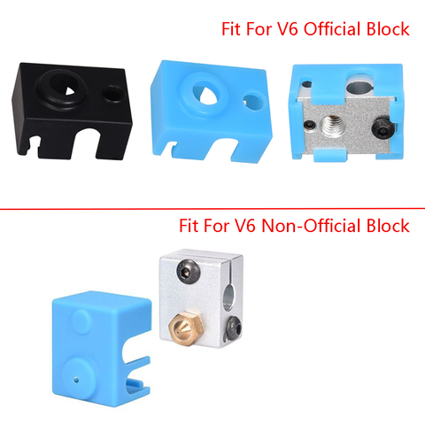 3D Printer Parts V6 Silicone Sock Fit to V6 Heated Block J-head Hotend 1.75/3.0mm Bowden/Direct Extruder Heater Block Reprap ► Photo 1/6