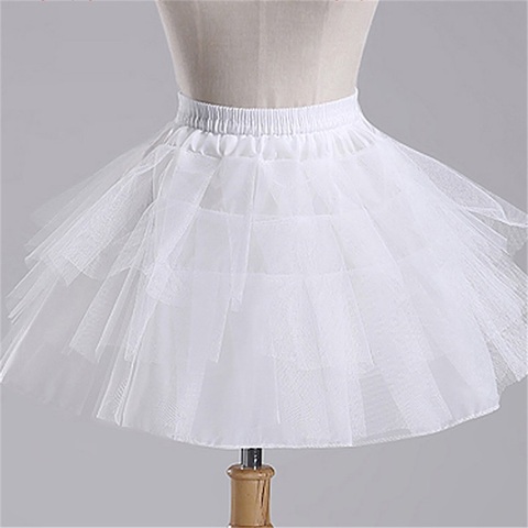 Top Quality Stock White Ballet Petticoat Tulle Ruffle Short Crinoline Bridal Petticoats Lady Girls Child Underskirt jupon ► Photo 1/6