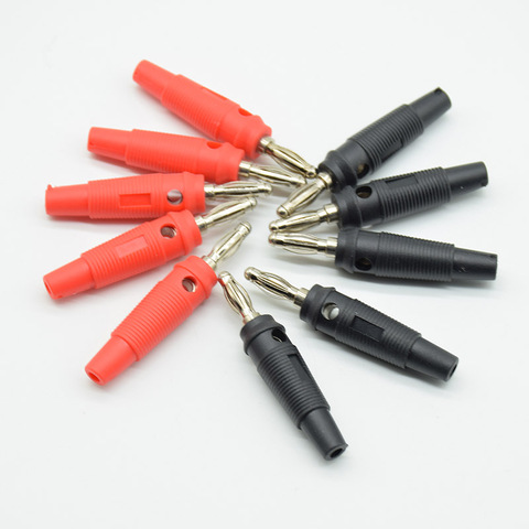 10pcs / 5Red 5Black 4mm Solderless Side Stackable 4mm Banana Plug test S08 ship Musical Speaker Cable Wire connector ► Photo 1/4