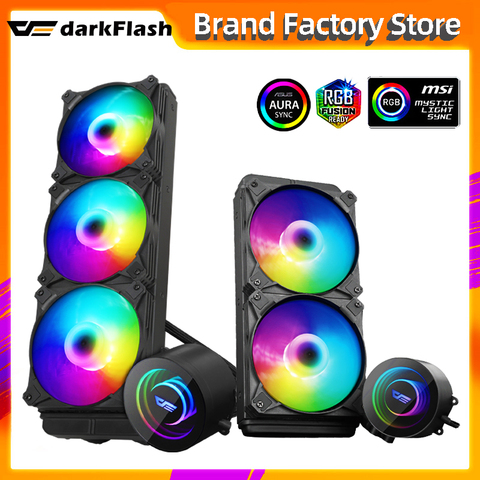 Darkflash DX Water Cooling CPU Cooler ARGB computer case fan aura sync liquid Heatsink Radiator LGA 2066/1155/2011/AM3+/AM4 AMD ► Photo 1/6