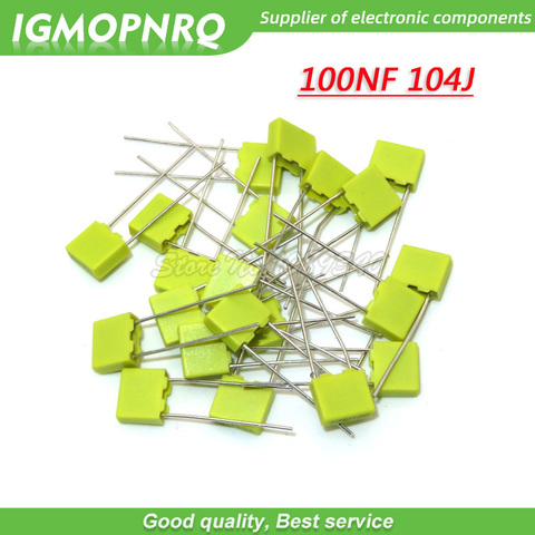 20PCS 100NF 104J Correction Capacitor 100V104J 100NF 0.1UF 100V 104 104J 5mmPolypropylene Safety Plastic Film ► Photo 1/2